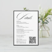 Romantische Skriptkalligraphie Details QRcode Hoch Begleitkarte (Stehend Vorderseite)