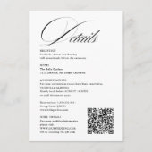Romantische Skriptkalligraphie Details QRcode Hoch Begleitkarte (Vorderseite)
