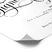 Romantische Skriptsignatur Drinks Wedding Bar Post Poster (Ecke)