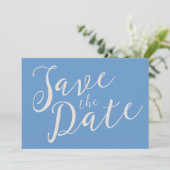 Romantische SkriptWedding Save the Date Postcard (Stehend Vorderseite)