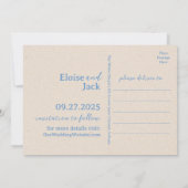 Romantische SkriptWedding Save the Date Postcard (Rückseite)