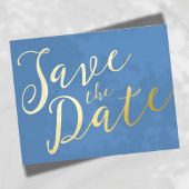 Romantische SkriptWedding Save the Date Postcard Folieneinladung