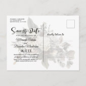 Romantische Smaragdgrün-goldene Blüte Save the Dat Ankündigungspostkarte (Rückseite)