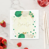 Romantische Smaragdgrün-weiße Blume Gold Serviette (Beispiel)
