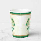 Romantische Smaragdgrün-weiße Blume Goldkranz Pappbecher (Rechts)