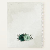 Romantische Smaragdgrüne Blumenhochzeit Planer (Rückseite)