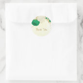 Romantische smaragdgrüne und weiße Blume Hochzeit Runder Aufkleber (Tasche)