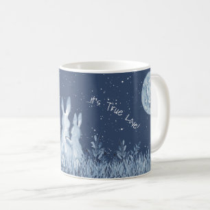 Romantische Snuggle Bunny Liebe Blue Moon Persönl Kaffeetasse