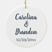 Romantische Snuggle Bunny Liebe Blue Moon Persönli Keramik Ornament (Hinten)