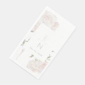 Romantische Soft Blush Pfingstrosen-Hochzeit Serviette (Ecke)