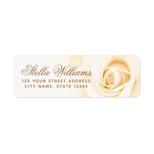 Romantische Soft Creme Elfenbein Rose Rücksendeadr (Vorne)
