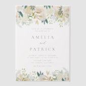 Romantische Soft Ivory Blume Garland Hochzeit Pergament Einladungen (Vorderseite)