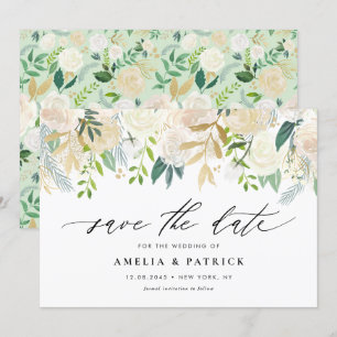 Romantische Soft Ivory Blume Hochzeit Save The Date