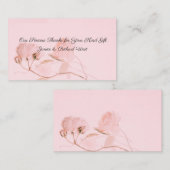 Romantische Soft Pink Rose Bud Wedding Vielen Dank Mitteilungskarte (Vorne/Hinten)