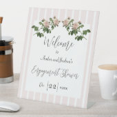 Romantische Soft Pink Verlobung Dusche Willkommen Sockelschild (In Situ)