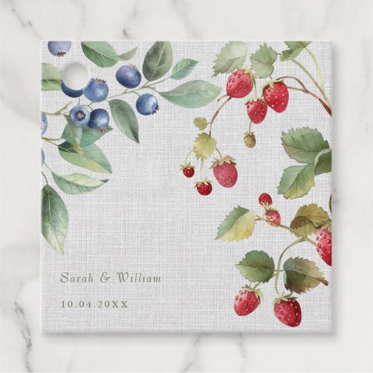 Romantische Sommerbeeren Gastgeschenk Hochzeit Tag Geschenkanhänger (Vorderseite)