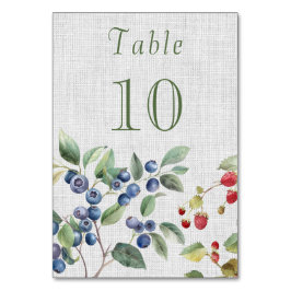 Romantische Sommerbeeren Hochzeit Tischnummer