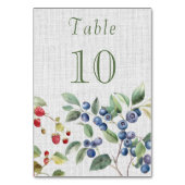 Romantische Sommerbeeren Hochzeit Tischnummer (Rückseite)