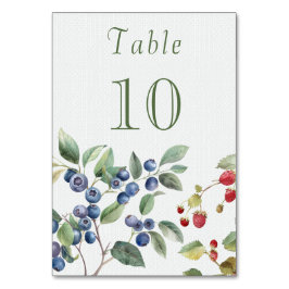 Romantische Sommerbeeren Hochzeit Tischnummer