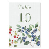 Romantische Sommerbeeren Hochzeit Tischnummer (Rückseite)