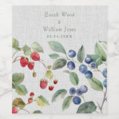 Romantische Sommerbeeren Hochzeit Weinetikett (Einzelnes Label)