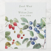 Romantische Sommerbeeren Hochzeit Weinetikett (Einzelnes Label)
