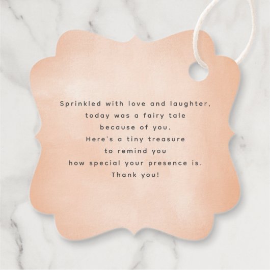 Romantische Sommergarten Blume Hochzeit Danke Geschenkanhänger (Rückseite)