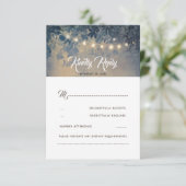 Romantische Sommernacht Rustikale Hochzeit RSVP (Stehend Vorderseite)