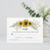 Romantische Sonnenblume RSVP Karte (Stehend Vorderseite)