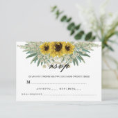 Romantische Sonnenblume RSVP Karte (Stehend Vorderseite)