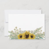 Romantische Sonnenblume RSVP Karte (Rückseite)