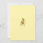 Romantische Sonnenblume Rustikal Gelb Save The Date (Rückseite)