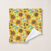 Romantische Sonnenblumen Badhandtuch Set (Waschlappen)