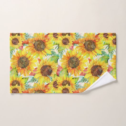 Romantische Sonnenblumen Badhandtuch Set (Handtuch)