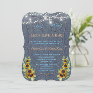 Romantische Sonnenblumen Denim Lichterkette I DO B Einladung
