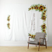 Romantische Sonnenblumen Hochzeitsholz-Foto Wandteppich (Beispiel (Horizontal))