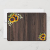 Romantische Sonnenblumen Holz Hochzeit retten das  Save The Date (Rückseite)