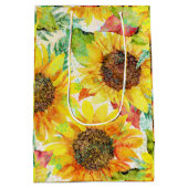 Romantische Sonnenblumen mittelgroße Geschenktasch Mittlere Geschenktüte (Rückseite)