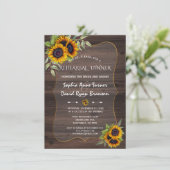 Romantische Sonnenblumen Probe Dinner Einladung (Stehend Vorderseite)