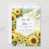 Romantische Sonnenblumenhochzeit Save The Date (Vorderseite)