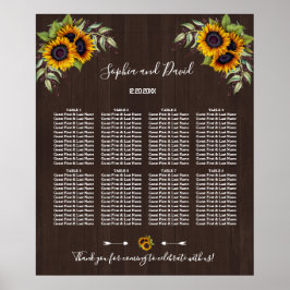 Romantische Sonnenblumenmauer Poster