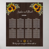 Romantische Sonnenblumenmauer Poster (Vorne)