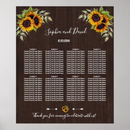 Romantische Sonnenblumenmauer Poster