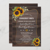 Romantische Sonnenblumenpartei Einladung (Vorne/Hinten)