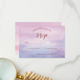 Romantische Sonnenuntergang Aquarell Hochzeit uAwg Dankeskarte