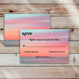 Romantische Sonnenuntergang Blue Sky Beach Hochzei RSVP Karte