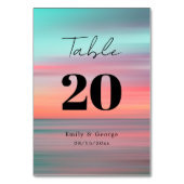 Romantische Sonnenuntergang Blue Sky Beach Hochzei Tischnummer (Vorderseite)