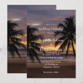 Romantische Sonnenuntergang-Hochzeitsfeier Einladung (Vorne/Hinten)