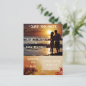 Romantische Sonnenuntergang mit tropischer Eleganz Postkarte (Stehend Vorderseite)