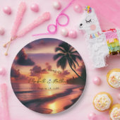 Romantische Sonnenuntergang Pappteller (Party)